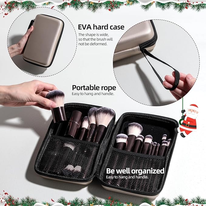 Professional Makeup Brush Set BS-MALL with Travel Case, 20PCS Synthetic Makeup Brushes for Foundation, Conce aler, Blush, Powder & Eyeshadow, Labeled Face Eye Brushes for Beginners, Makeup Artists