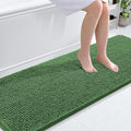 OLANLY Bathroom Runner Rugs 70x24, Soft Absorbent Chenille Bath Rugs, Rubber Backing Quick Dry, Machine Washable Long Bath Mats for Bathroom Floor, Tub and Shower, Home Decor Accessories, Olive Green