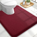 OLANLY Thick Memory Foam Bathroom Rugs 24x20, Absorbent Bath Mat, Burgundy | Soft Quick Dry Bath Rugs Mats, Non-Slip, Machine Washable Carpet for Bathroom Floor, Tub and Shower, Home Decor Accessories