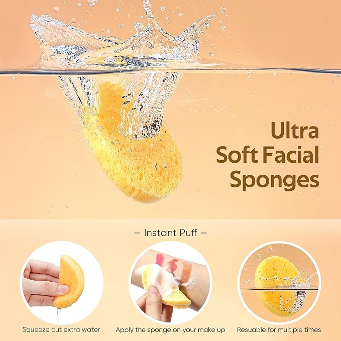 GAINWELL 2026 Graduation Gift for Her, 50-Count Compressed Facial Sponges, 100% Natural Cellulose Cosmetic Spa Sponge for Facial Cleansing, Exfoliating Mask Makeup Removal