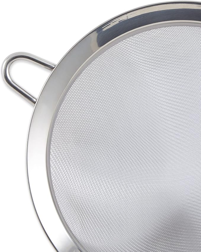 RSVP International Endurance Kitchen Collection, Stainless Steel Fine Mesh Conical Sieve/Colander, Multi-Purpose for Cooking, Baking, Loose Leaf Tea, Bar Strainer Cocktails, 4-Inch