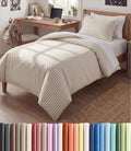 Duvet Cover Twin/Twin XL Size Set - Extra Soft Twin/Twin XL Duvet Cover 68" x 90" with 1 Pillow Sham for Women, Men, Kids & Teens - Easy-Care & Fade Free with Zipper Closures & Ties (Beige Stripes)