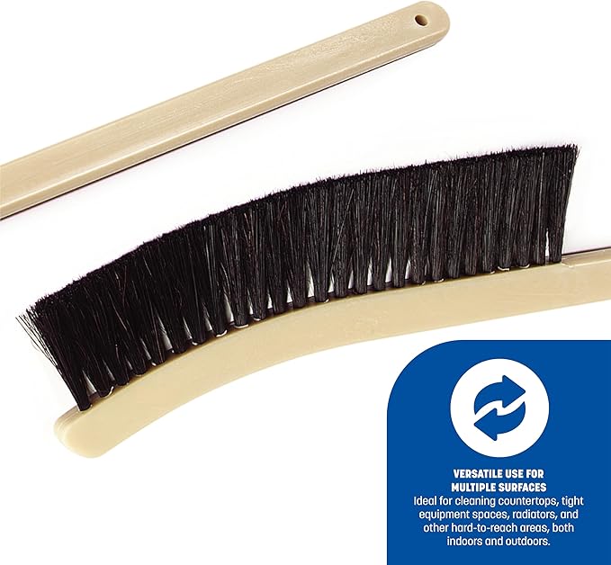 Carlisle FoodService Products 4541103 Plastic Block Narrow Radiator Brush, Horsehair/Polypropylene Bristles, 24" Length, 9" Brush Length, 2" Bristle Trim, Black (Case of 12)