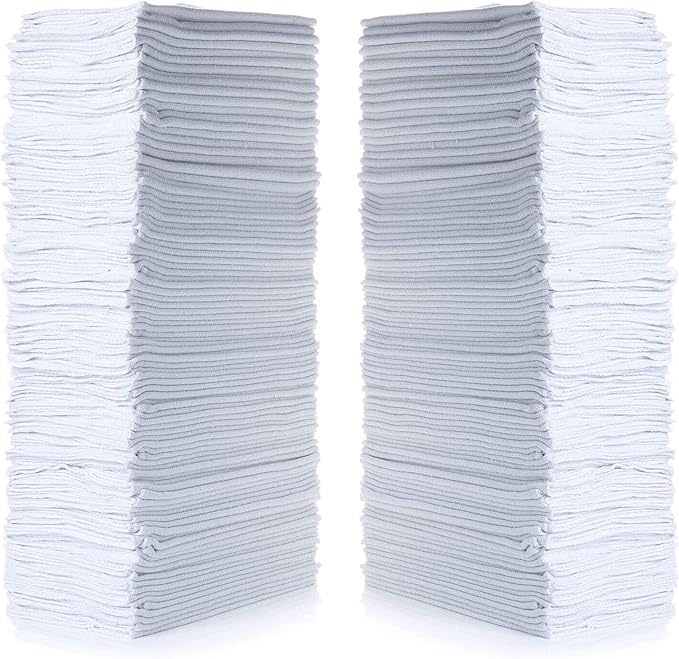 Simpli-Magic Cotton Shop Towels 14"x12" (145 Pack) – Reusable Cleaning Shop Rags for Automobiles, Industries, Garage and Homes (White)