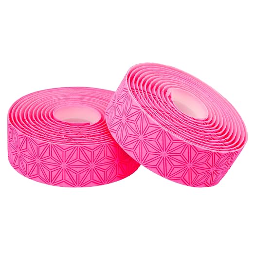 Supacaz Super Sticky Kush Gravel Bar Tape - Cycling Road Bike Handlebar Grip Tape Wrap (Neon Pink)