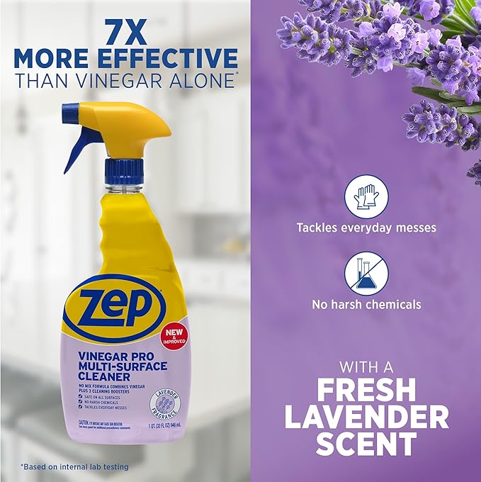 Zep All-Purpose Cleaner with Vinegar Added - 32 Ounces (Case of 4) R48432 - Industrial Grade Cleaner