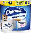 Charmin Ultra Soft Cushiony Touch Toilet Paper, 6 Family Mega XL Rolls = 42 Regular Rolls