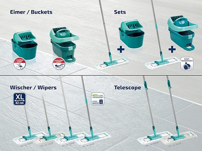 Leifheit Mop Press Professional Evo with Handy Integrated Wheels