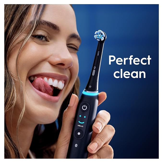 Oral-B iO Series Gentle Care, Original Replacement Round Brush Heads, Angled Bristles for Deeper Plaque Removal, Softer Brush Head for Sensitive Gums