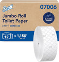 Scott Professional Coreless High-Capacity Jumbo Roll Toilet Paper, Bulk (07006), 2-Ply, Elevated Design, Septic Safe, White (12 Rolls at 1,150' Each, 13,800'/Case)