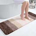 OLANLY Bathroom Runner Rugs Mat 47x17, Extra Soft Absorbent Microfiber Bath Rugs, Rubber Backing, Quick Dry, Washable Long Bath Mats for Bathroom Floor, Tub and Shower, Home Decor Accessories, Brown