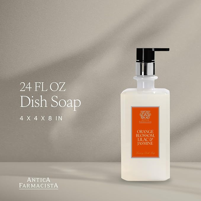 Antica Farmacista Dish Soap - Premium Quality Dishwashing Soap - Luxurious Home Essentials - Housewarming Gift - Orange Blosson, Lilac & Jasmine, 24 fl oz