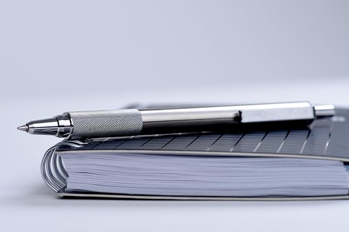 Zebra Pen F-701 Ballpoint Black Ink Fine Point 0.8mm Pen, Heavy Duty, Durable Stainless Steel Barrel, Knurled Grip, Silent Retractable Plunger, Ideal for Tactical Use, 1-Pack (29411)