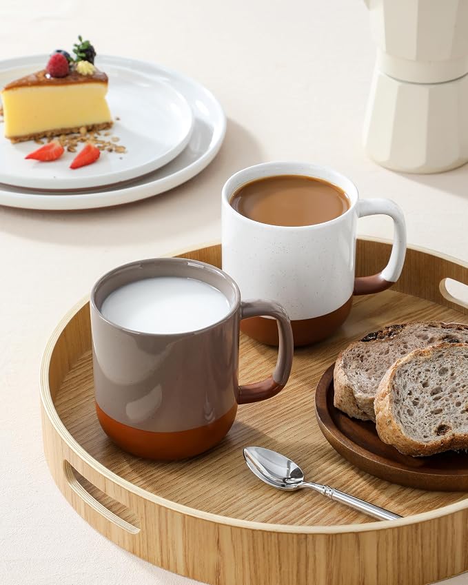 MALACASA Ceramic Coffee Mugs Set of 4, 16oz Coffee Cups, Modern Farmhouse Mugs for Coffee, Latte, Tea, Hot Chocolate, Cappuccino, Milk, Microwave & Dishwasher Safe, Multicolor, Series TARA