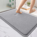 OLANLY Thick Memory Foam Bathroom Rugs 35x24, Soft Absorbent Bath Mat, Grey | Quick Dry Bath Mat Rugs, Non-Slip Mats, Machine Washable Carpet for Bathroom Floor, Tub and Shower, Home Decor Accessories
