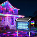 OnBeam Solar Bug Zapper Outdoor with Projector Lights, Mosquito Zapper Waterproof Electric Fly Zapper Rechargeable with 10W Solar Panel, 4500V Cordless Fly Trap for Backyard, Patio, Garden, Camping