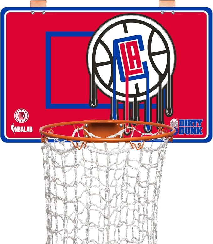 Dirty Dunk Basketball Hoop Laundry Hamper - Los Angeles Clippers, NBA, Red/Blue