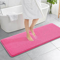 OLANLY Memory Foam Bathroom Runner Rugs 59x20, Absorbent Long Mat, Hot Pink | Soft Quick Dry Bath Mat Rugs, Non-Slip, Machine Washable Mat for Bathroom Floor, Tub and Shower, Home Decor Accessories