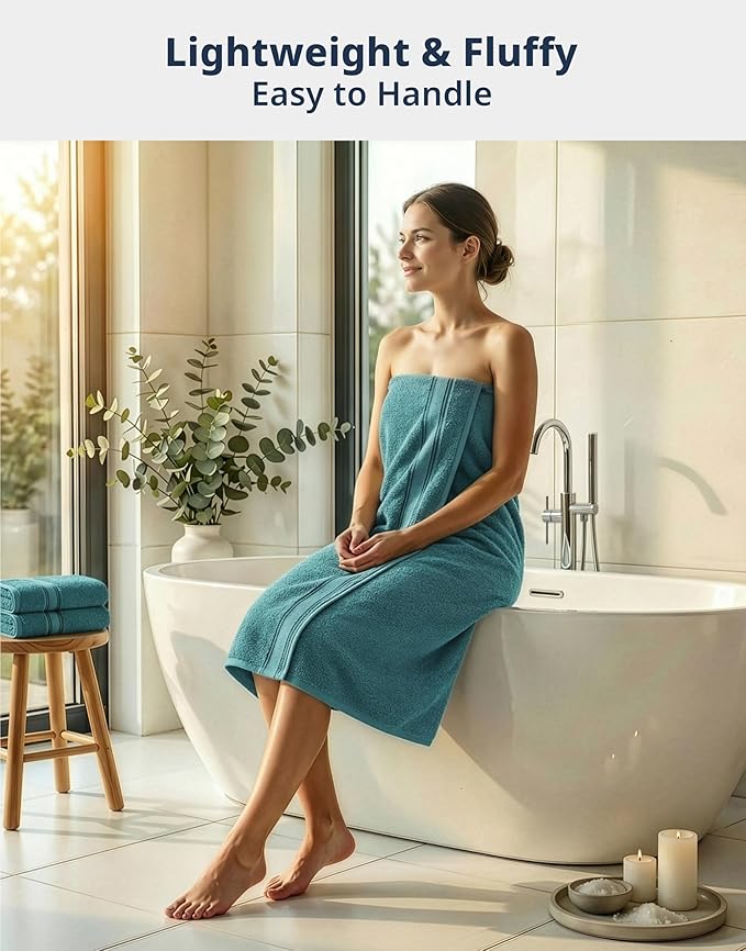 LANE LINEN Towels for Bathroom – 12 Pack, 100% Cotton Towel Sets, Zero Twist, 4 Bath, 4 Hand Towel & 4 Wash Cloths, Highly Absorbent, Luxury Hotel & Spa Quality, Machine Washable – Teal