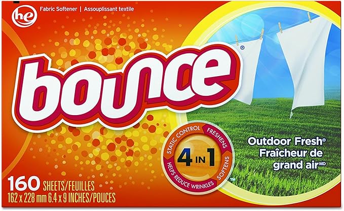 Bounce 80168CT Fabric Softener Dryer Sheets, Box of 160 Sheets (Case of 6 Boxes)