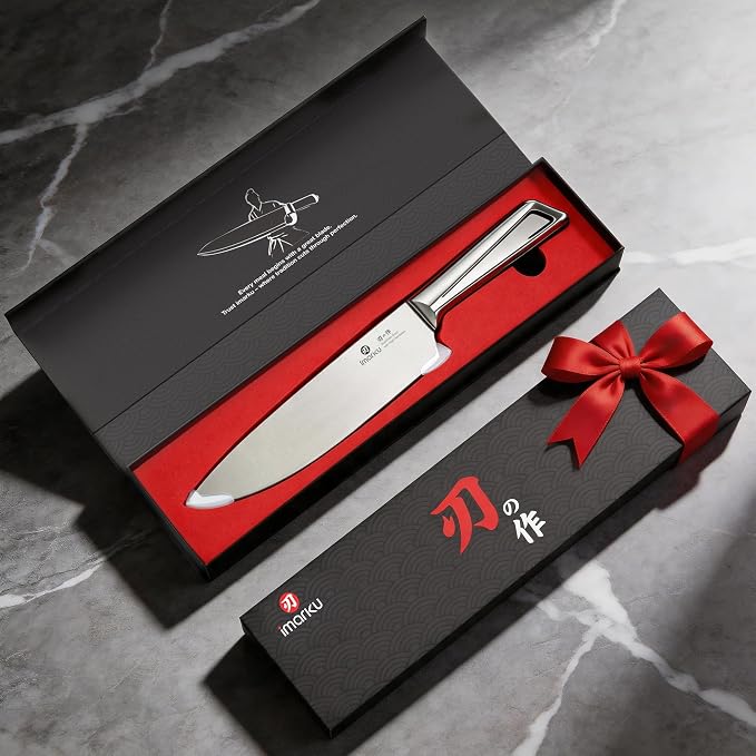 imarku Chef Knife 8 Inch, Ultra Sharp Kitchen Knife with Ergonomic Handle | Professional Cooking Knife for Meat, Vegetables & Fruits, Rust Resistant Chef’s Knife with Gift Box