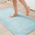 Madison Park Splendor Reversible 100% Cotton Bath Rug, 17 x 24, Blue | Tufted Bathroom Mat, 3000 GSM, Hotel Quality, Luxurious Plush, Medium Pile, Absorbent, Quick Dry, OEKO-TEX, Shower Room Décor