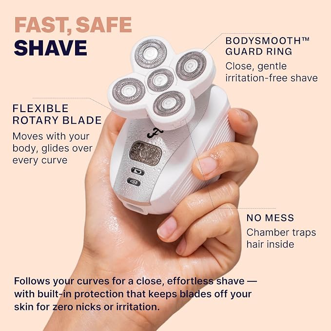 Freebird FlexSeries Electric Razor for Women - Silk Smooth Legs, Body Hair, & Pubic Shaver - for Private Area, Sensitive Skin, Bikini Trimmer