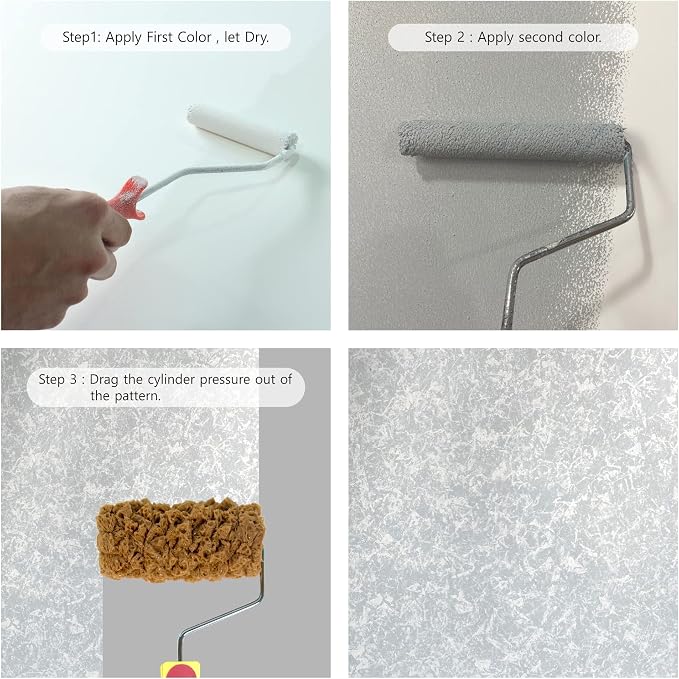 Hanroy Sponge Paint Roller Small 5" for Texture Painting Decorators Brush Tool, Fast and Easy Pattern Art Sponge Roller for Home Wall(RM458K)