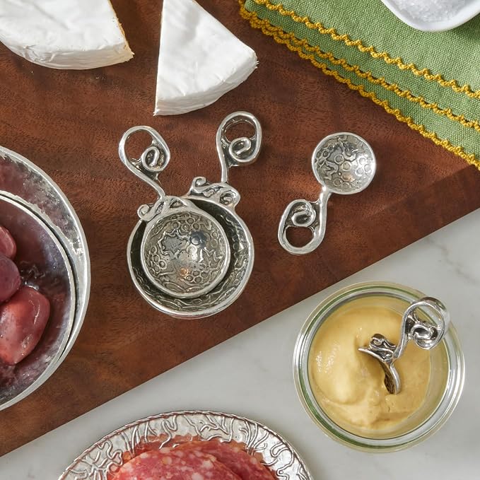 Crosby & Taylor Vineyard American Handmade Artisan Pewter Measuring Spoon Set