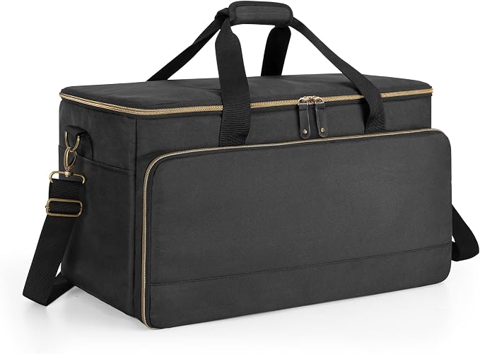Trunab Large Travel DJ Cable File Bag with Inner Detachable Divider and Padded Compartment for 15.6” Laptop, Cable Organizer Bag for Cords, Sound Equipment, DJ Gear, Musician Accessories