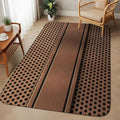 Brown Metal Hole Washable Area Rugs for Living Room Bedroom, Large Non Slip Indoor Floor Carpet Absorbent Low Pile Copper Net Eye Hole Pattern Door Mat Rugs for Bathroom Entryway 63"x78.7"