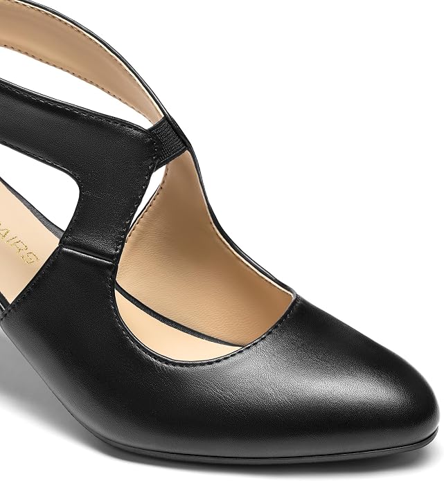 DREAM PAIRS Women's Pumps Closed Pointed Toe Kitten Heels | Elegant Party Dress Shoes with Chic Crisscross Cutouts, 2.76 Inch Heel, and Back Zip for Polished, All-day Secure Strides