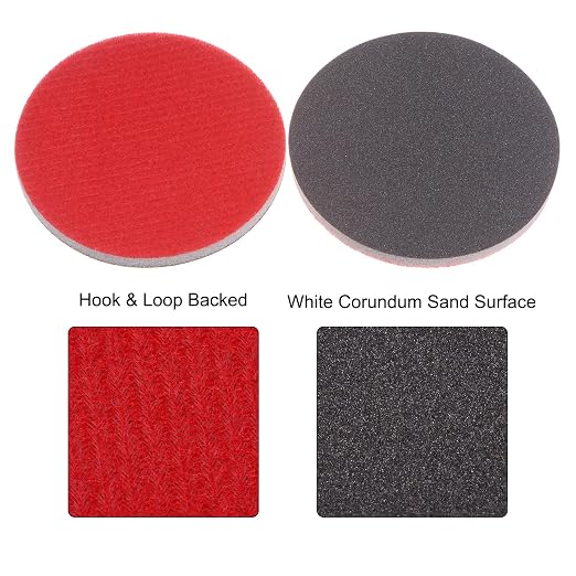 uxcell 50pcs 800 Grit Sanding Sponge 3 Inch Hook and Loop Sponge Sanding Disc Wet/Dry for Car Wood Drywall Metal