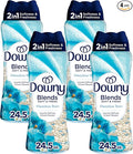 Downy Blends In Wash Laundry Scent Booster Beads, Meadow Rain Scent, 24.5 OZ, Fabric Softener Beads And Freshness (Pack of 4)