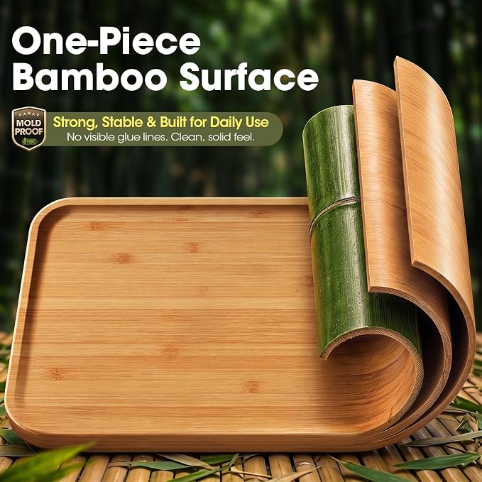 FSC-Certified Deep-Carbonized Bamboo Cutting Board for Kitchen with Wood Stand