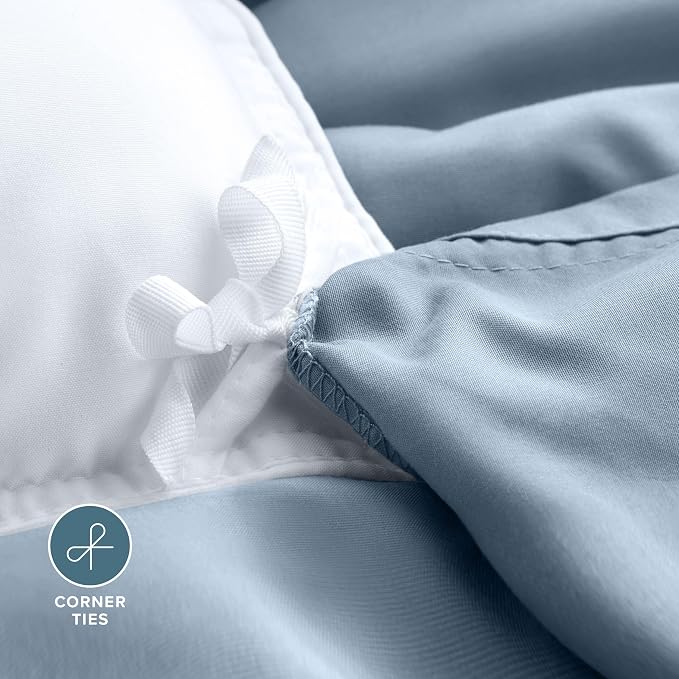 Bare Home Bedding Duvet Cover King Size - Premium 1800 Super Soft Collection - Lightweight, Cooling - Soft Breathable Bedding Duvet Cover (King, Dusty Blue)
