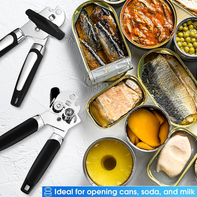 Gisafai 30 Pcs Manual Can Opener Bulk with Sharp Blade Smooth Edge Multifunctional Kitchen Gadget Handheld Openers Large Handheld Knob Can and Bottle Animals for Dorm Kitchen Essentials Gifts
