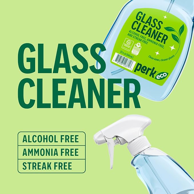 Sustainable Earth Ready‑to‑Use Glass Cleaner, 32 oz Spray Bottle — Ammonia‑Free Streak‑Free Cleaner for Windows, Mirrors & Glass Surfaces