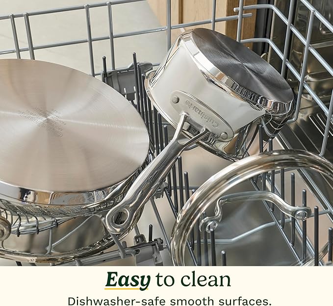 Cuisinart Chef’s Classic 11-Piece Stainless Steel Pots and Pans Set, Cookware Set Compatible with Induction, Electric, Gas Cooktops, Aluminum Core for Even Heat, Cool Grip Handles, Dishwasher Safe | Cuisinart stainless steel cookware set, dishwasher sa...