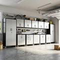 12-Piece Heavy Duty Steel Garage Cabinet System | All-in-One Modular Garage Cabinet Set for Ultimate Workshop Organization | Easy Assembly Garage Storage Cabinets & Tool Bench