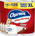 Charmin Ultra Strong Clean Touch Toilet Paper, 18 Family Mega XL Rolls = 126 Regular Rolls