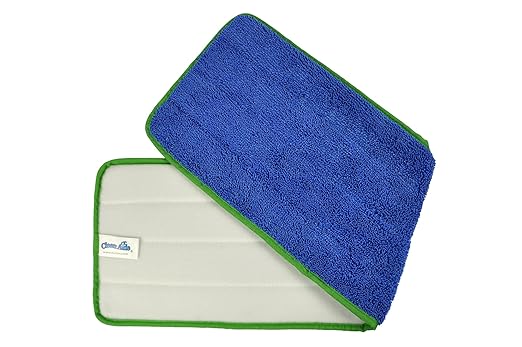 CleanAide All Purpose Super Absorbent Mega Microfiber Mop Pads for 24" Mop Plate, Machine Washable, Traps Dust, Dirt & Pet Hair, Reusable for Home & Commercial Cleaning, 28"x8", 6-Pack, Green