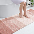 OLANLY Bathroom Runner Rugs Mat 70x24, Extra Soft Absorbent Microfiber Bath Rugs, Rubber Backing, Quick Dry, Washable Long Bath Mats for Bathroom Floor, Tub and Shower, Home Decor Accessories, Peach