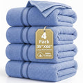 LANE LINEN Bath Sheet - Zero Twist - 4 Pack (35"x66") Towels - Soft & Super Absorbent - Hotel Collection Oversized Bath Towel Sets - Upgrade Your Daily Routine to a spa-Like Retreat - Cerulean Blue