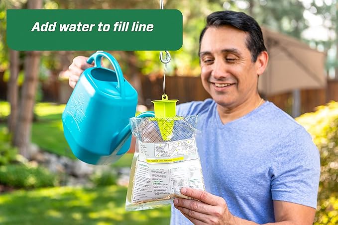 RESCUE! Outdoor Disposable Fly Trap – Hanging Fly Catcher with Attractant Bait, Fly Bag for Patio, Yard, Trash & Farm Areas – Easy-to-Use Outdoor Fly Control - 12 Traps