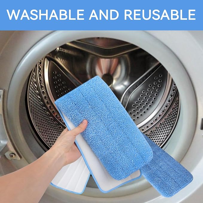 Replacement Microfiber Pad for Rubbermaid Commercial 24 Inch Mop Head - 8 Pack Wet & Dry Commercial Cleaning Refills Reusable Mop Refills Fit for Any Microfiber Flat Mop System 24"