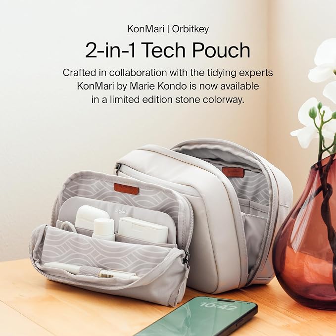 Orbitkey KonMari 2-in-1 Tech Acessory Pouch - Stone