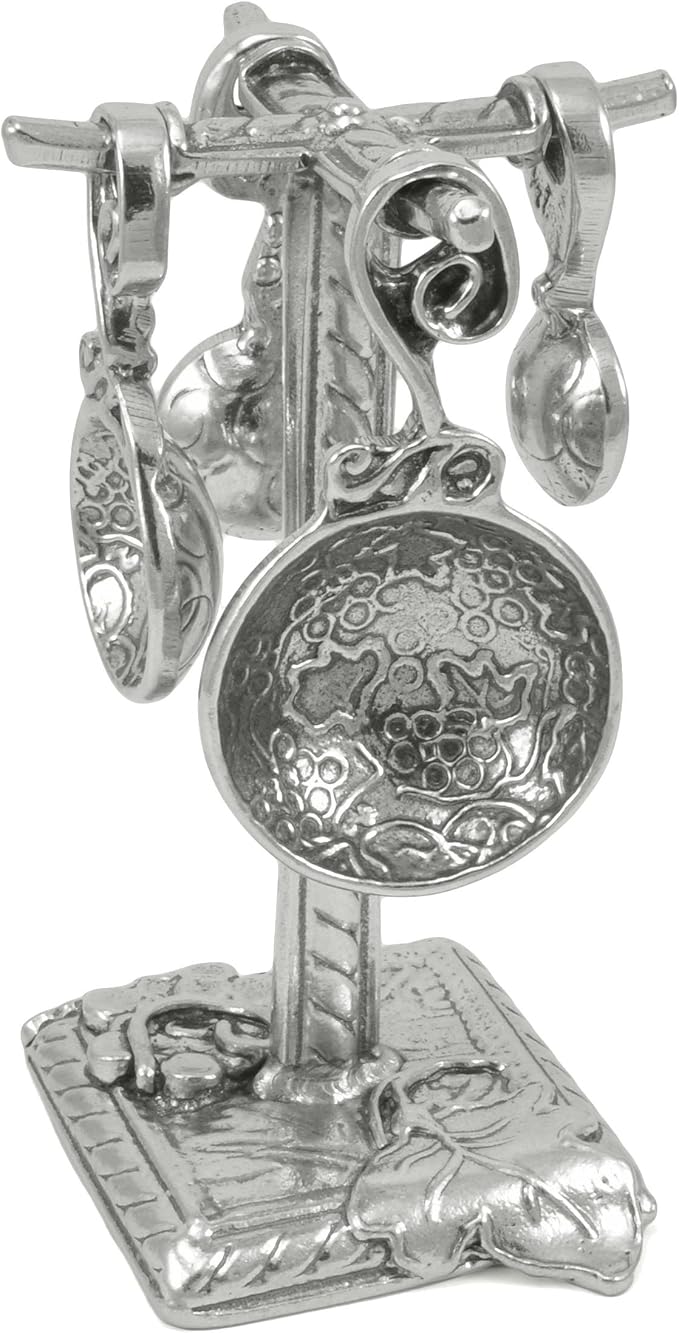 Crosby & Taylor Vineyard Pewter Measuring Spoon Set on Pewter Display Post