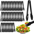 Mwellewm 40 Pcs Plastic Tongs for Serving Bulk 9 Inch Serving Disposable Tongs, Plastic Serving Utensils, Heavy Duty Salad Tongs for Kitchen Buffets BBQ Events Catering
