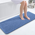 OLANLY Bathroom Runner Rugs 47x17, Soft Absorbent Chenille Bath Rugs, Rubber Backing Quick Dry, Machine Washable Long Bath Mats for Bathroom, Tub and Shower, Home Decor Accessories, Cornflower Blue